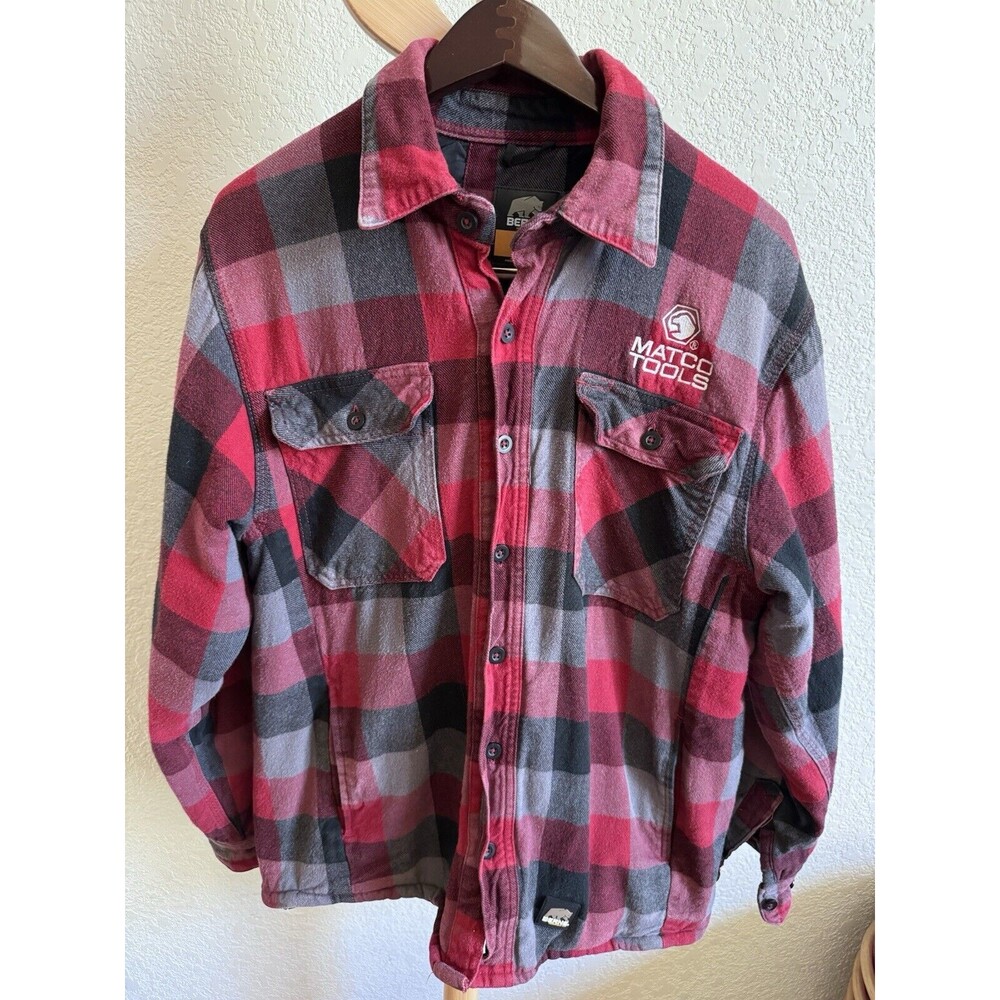 Matco Tools BERNE Men’s Red & Gray Plaid Work Jacket